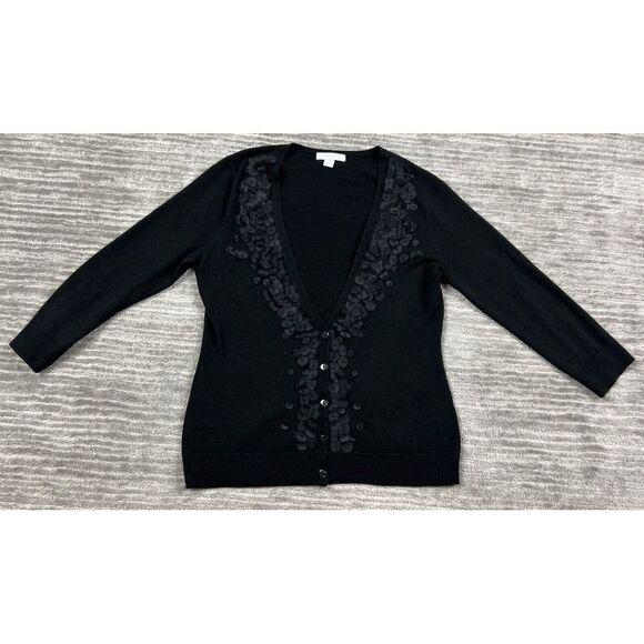 New York & Company Sweater Womens Small Black Cardigan Acrylic‎ - Picture 1 of 12